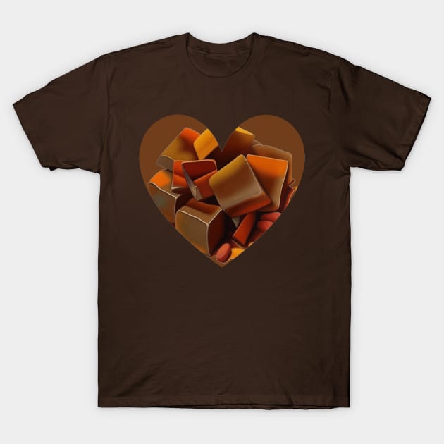 Bonfire Night Treacle Toffee Heart Vector Art T-Shirt by taiche